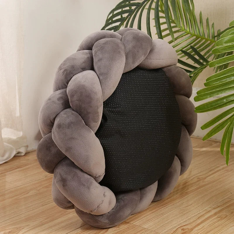 Round Plush Knit Pet Bed