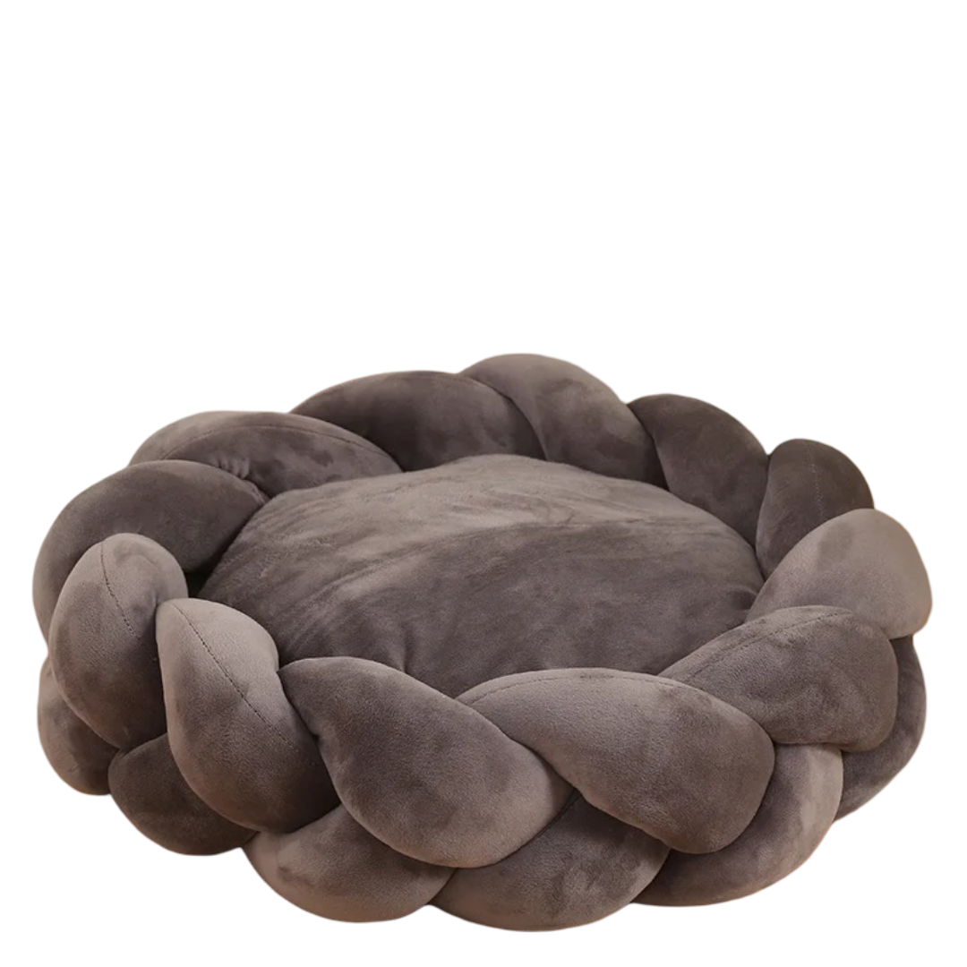 Round Plush Knit Pet Bed