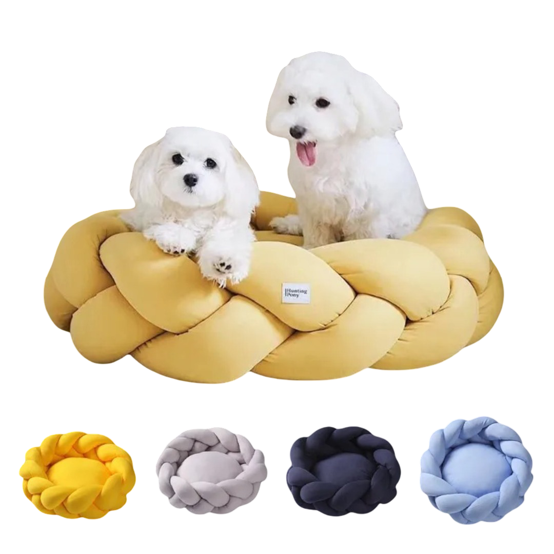 Round Plush Knit Pet Bed