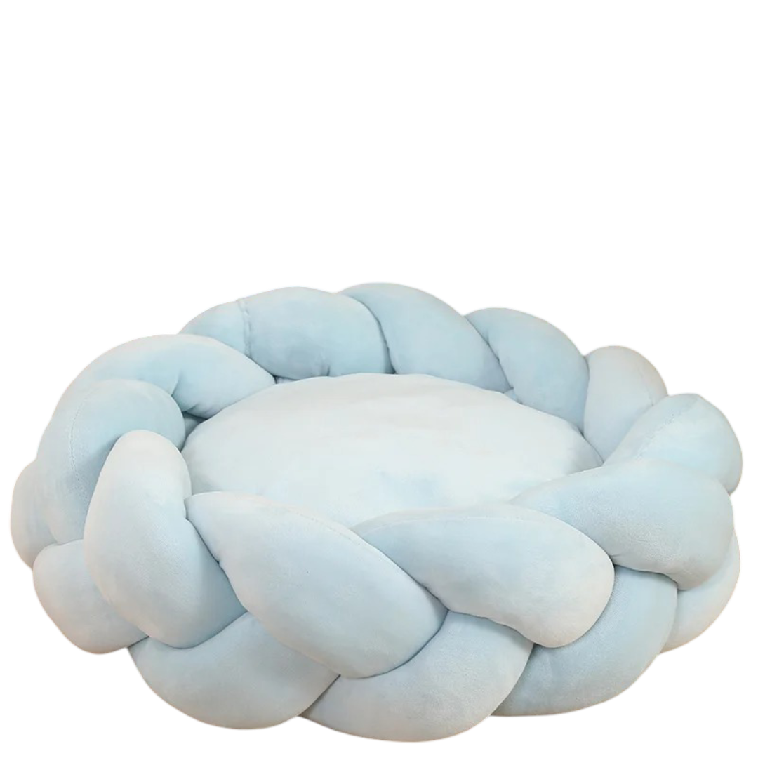 Round Plush Knit Pet Bed